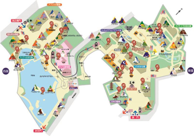 ほっとポイント地図のイメージ(例.上野動物園)