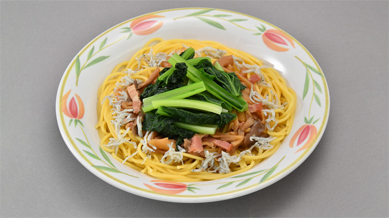 江戸川区産小松菜の和風パスタ