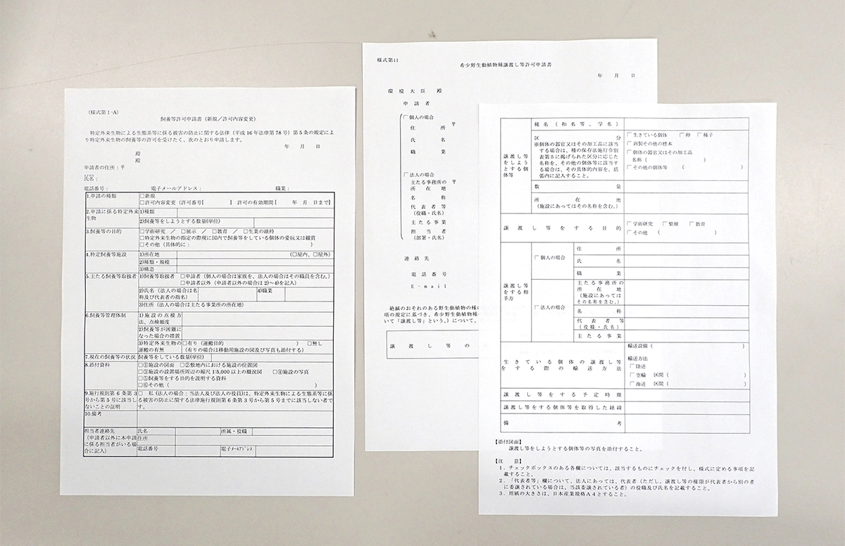 環境省への申請書類の様式