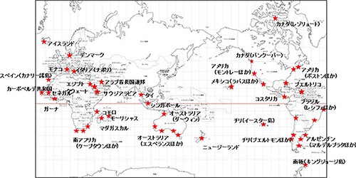 水族園の主な海外採集地点